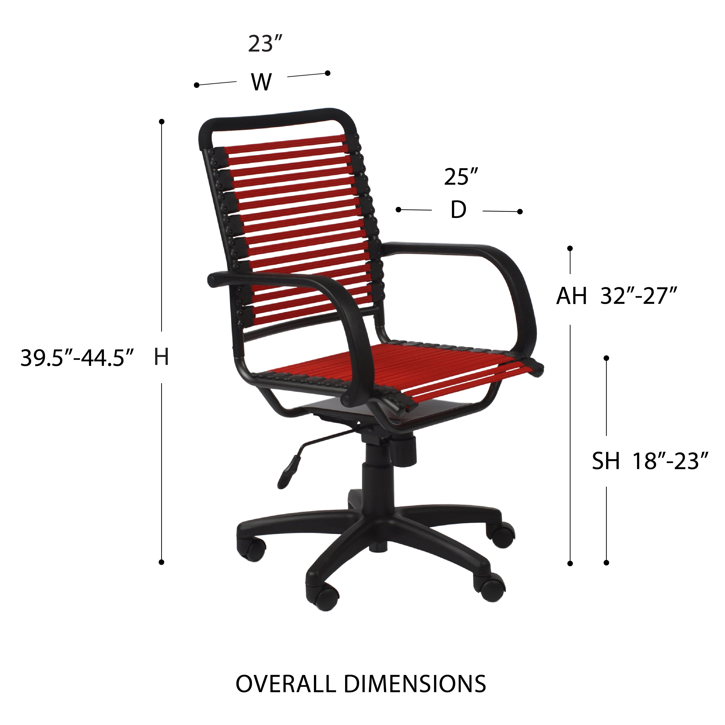 Bunge Flat High Back Desk chair in Red