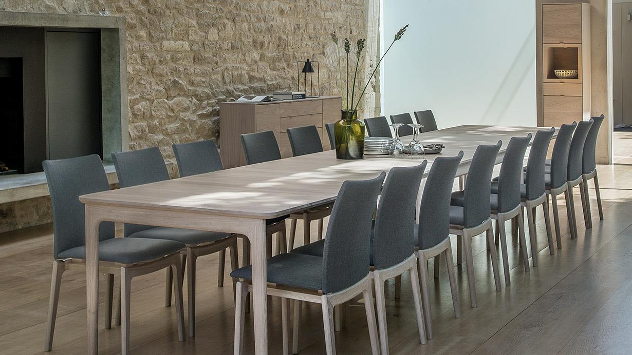 Dining Table 27 with Extension Rails in Walnut Lacquer