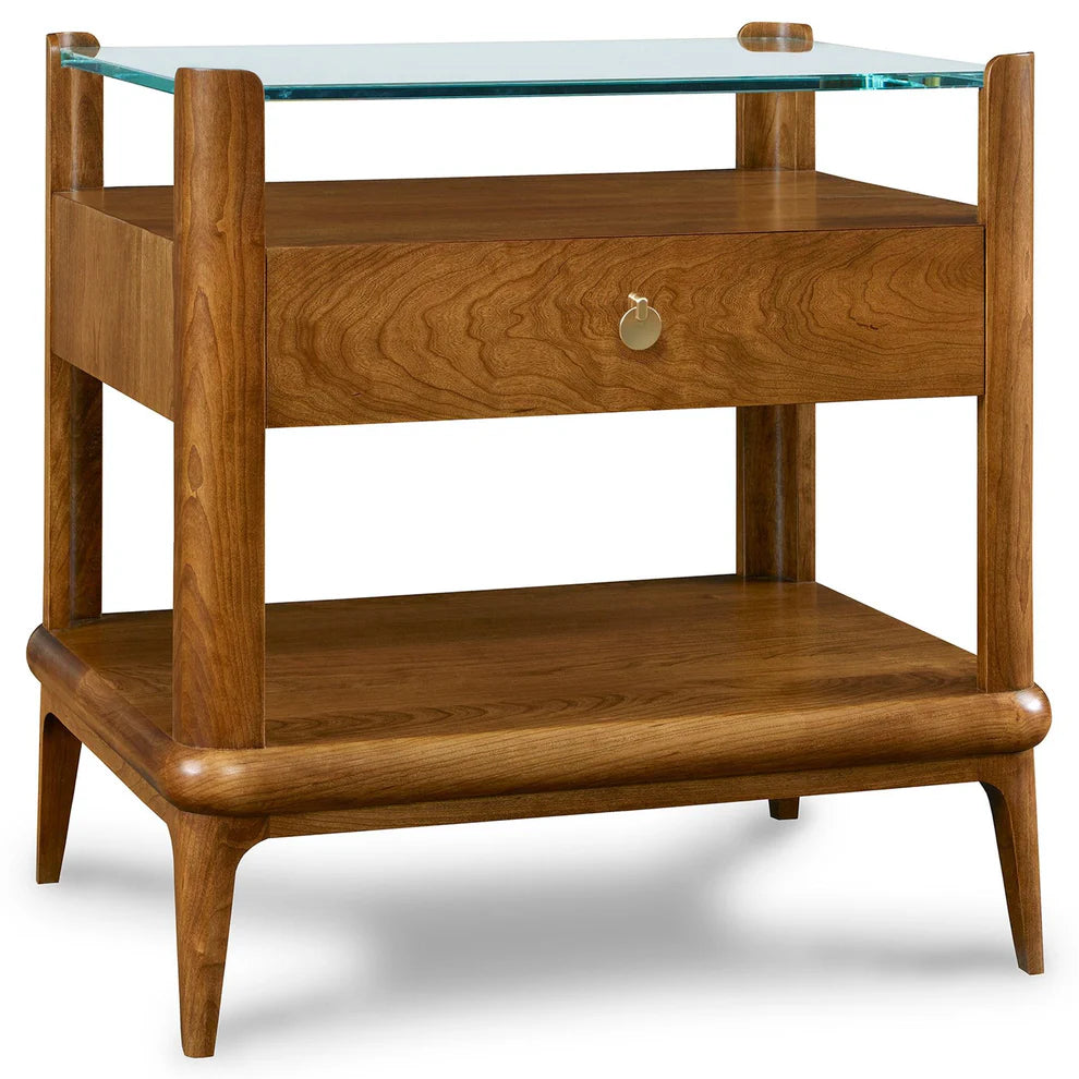 Martine Glass Top End Table