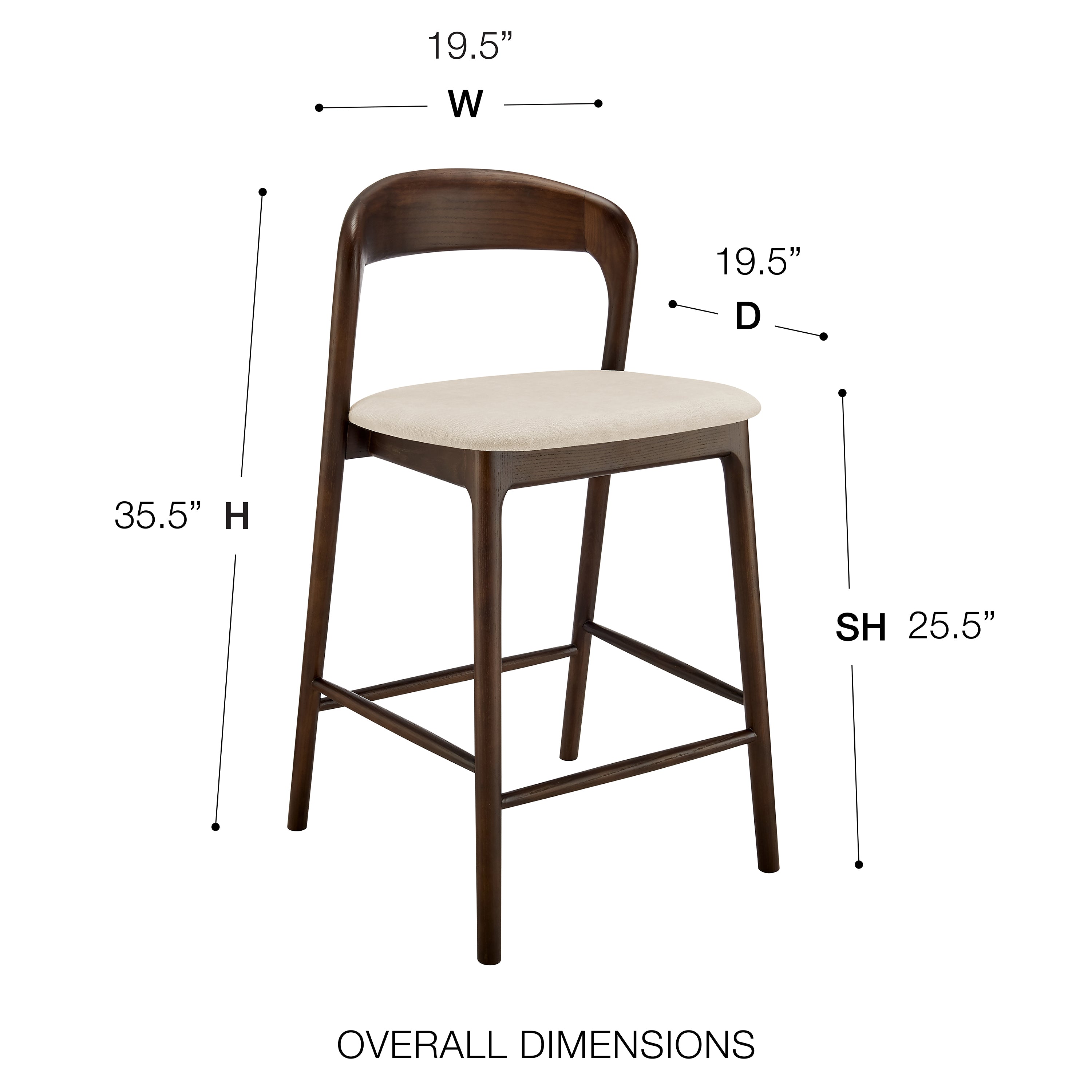 Estelle Counter Height Barstool in Walnut