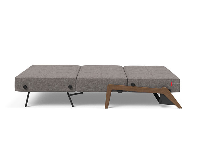 Cubed Full Sleeper Sofa Grey / Dark Wood