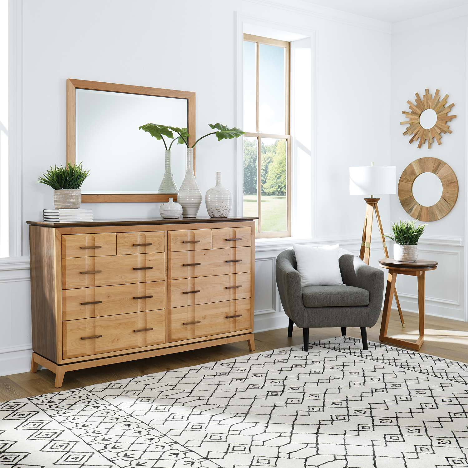 Addison 10-Drawer Dresser 70in Lifestyle Photo Closer View