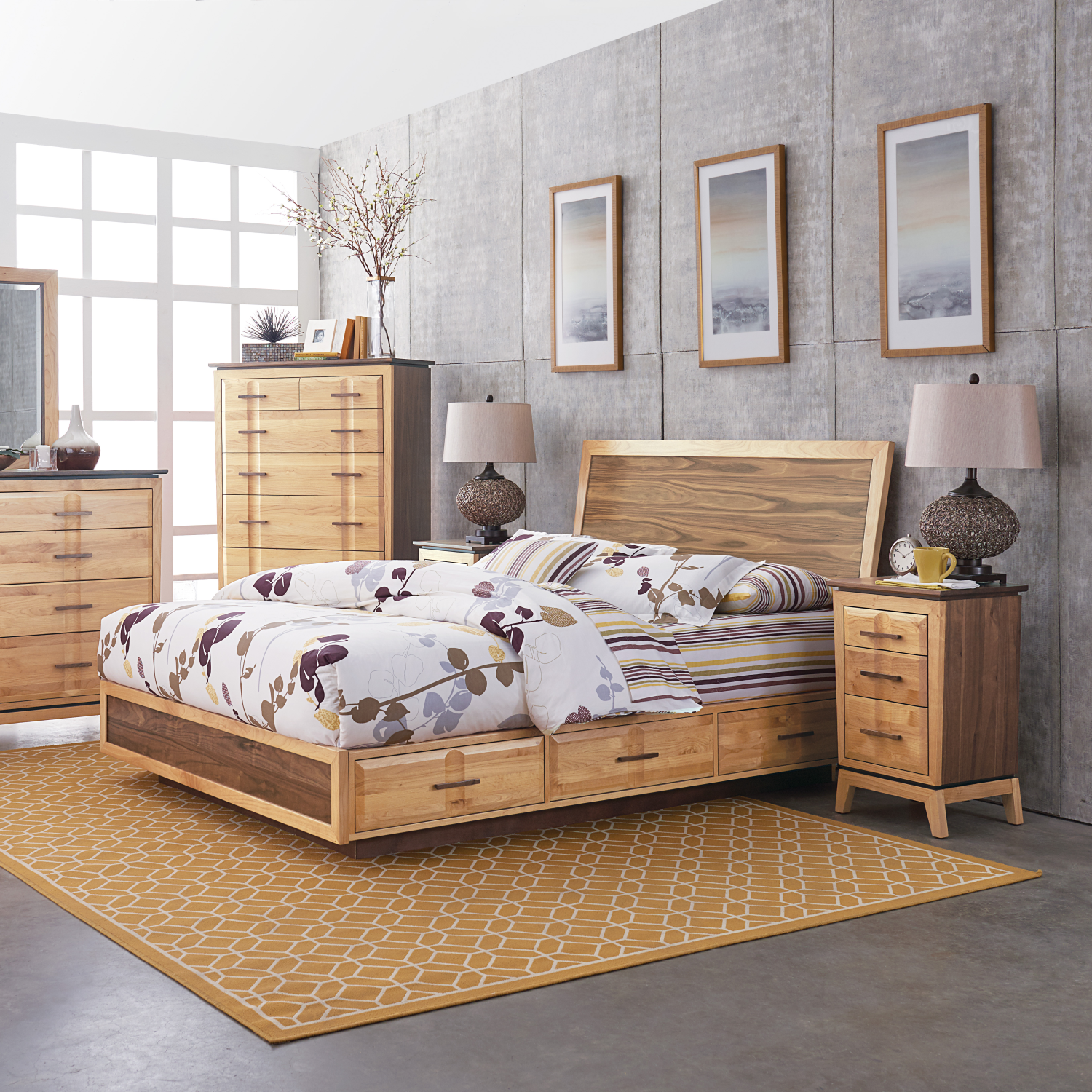 Addison 3-Drawer Small Nightstand Lifestyle Image