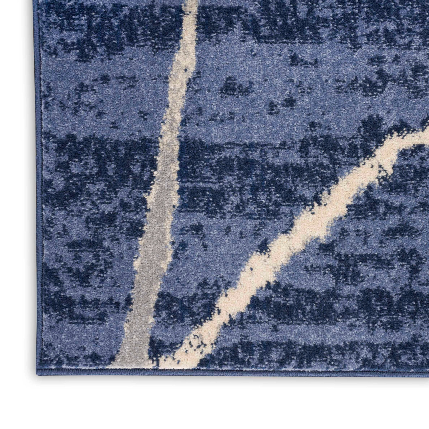 Calvin Klein Rug Blue 8 x 10 Close Up of Rug Corner