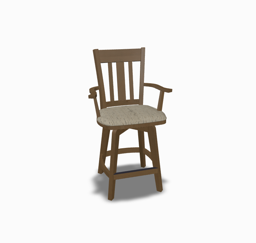 Cleveland 24"H Swivel Stool with Arms Upholstered