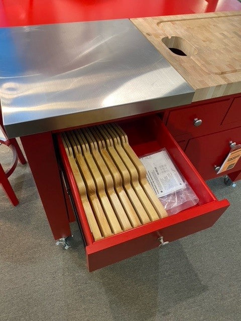 Gourmet multi-function Kitchen Island in Tomato Red