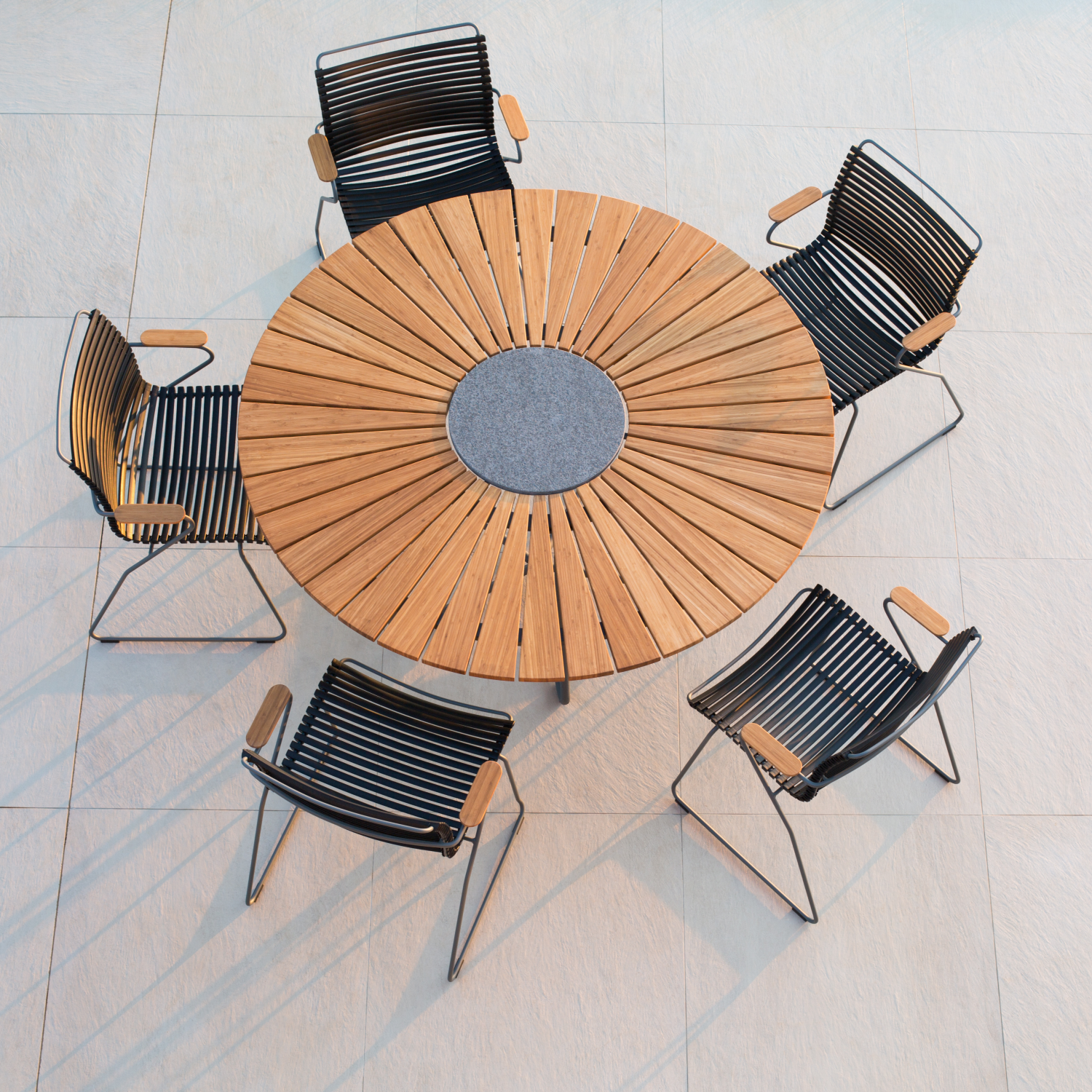 Click Chair with Circle Table Aerial View 