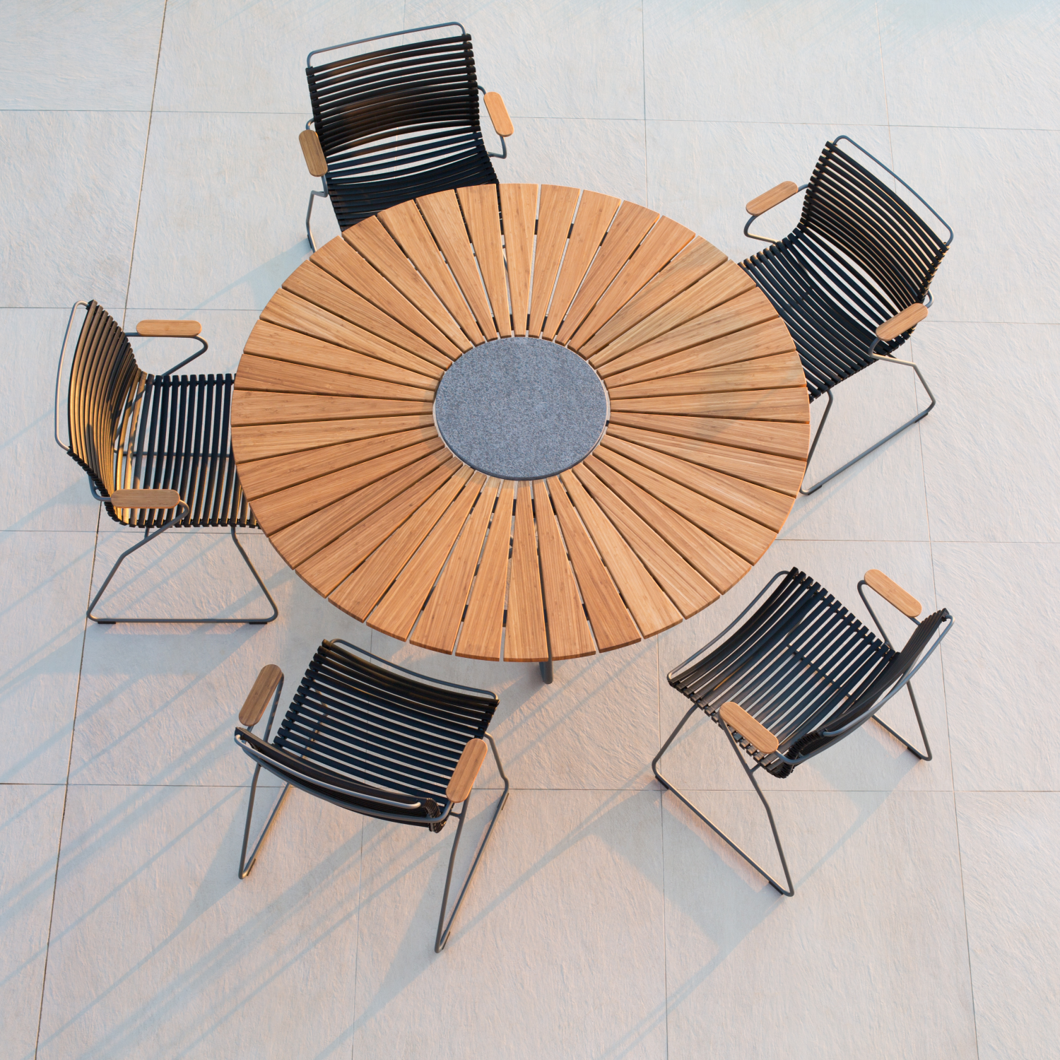 Click Chair with Circle Table Aerial View