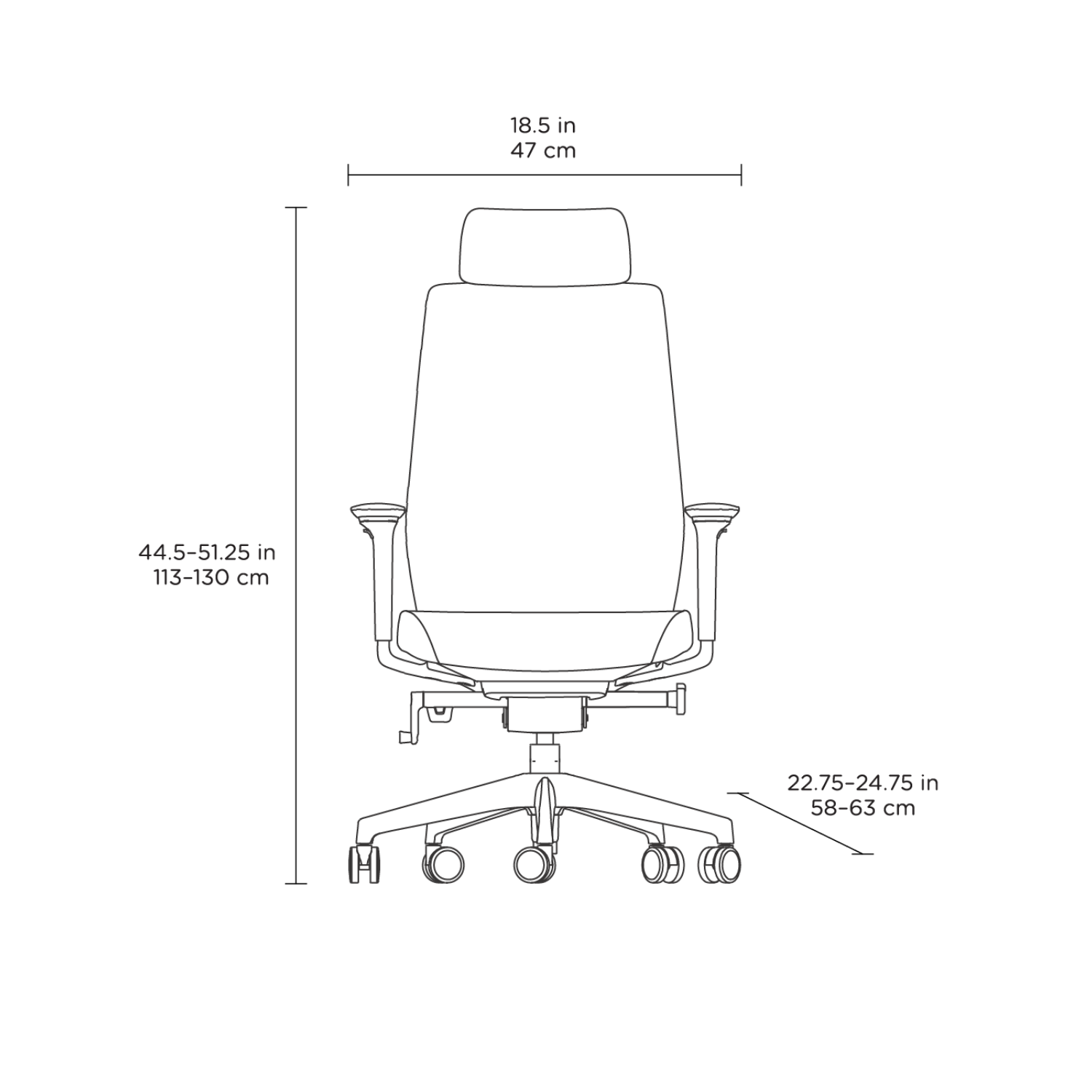 Coda Chair Dimensions 