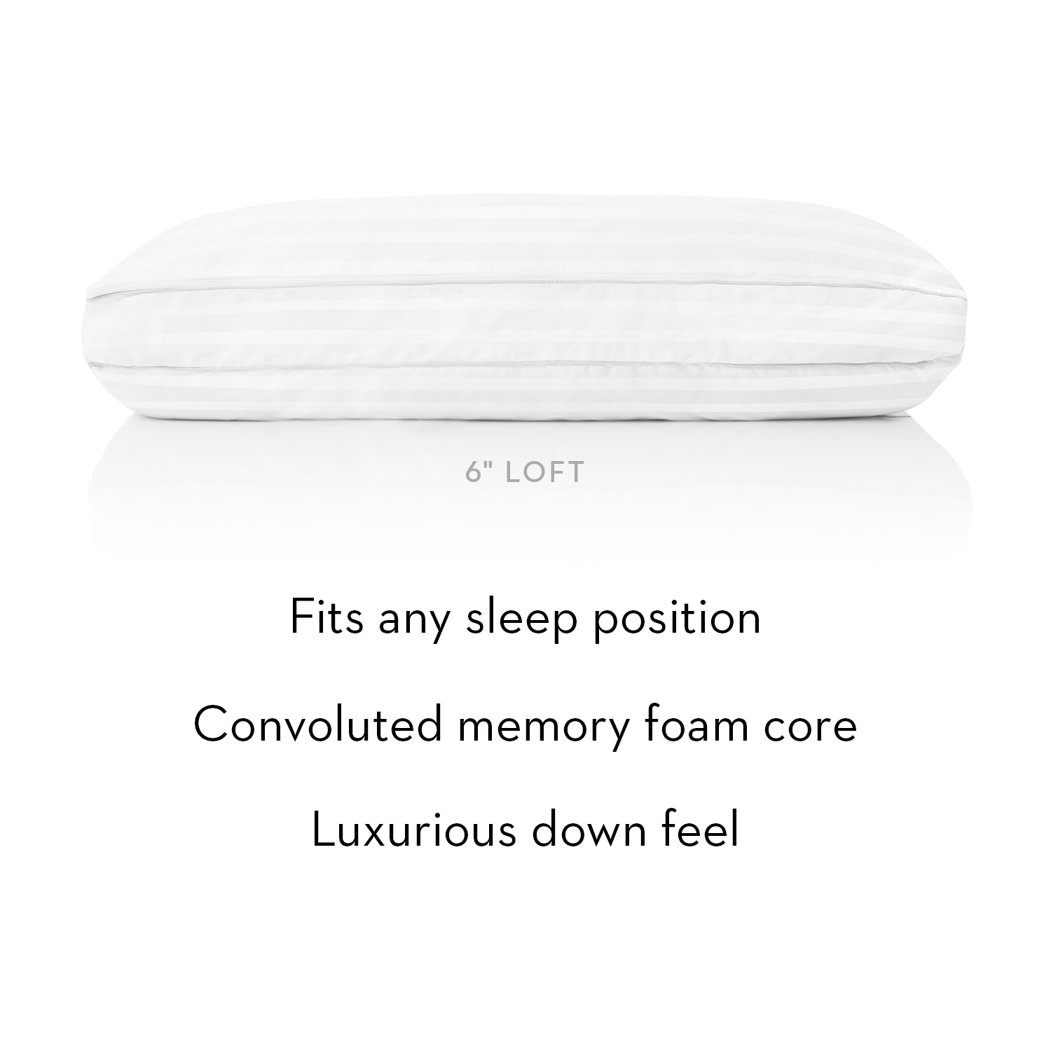 Convolution Pillow Side View with Description of Features