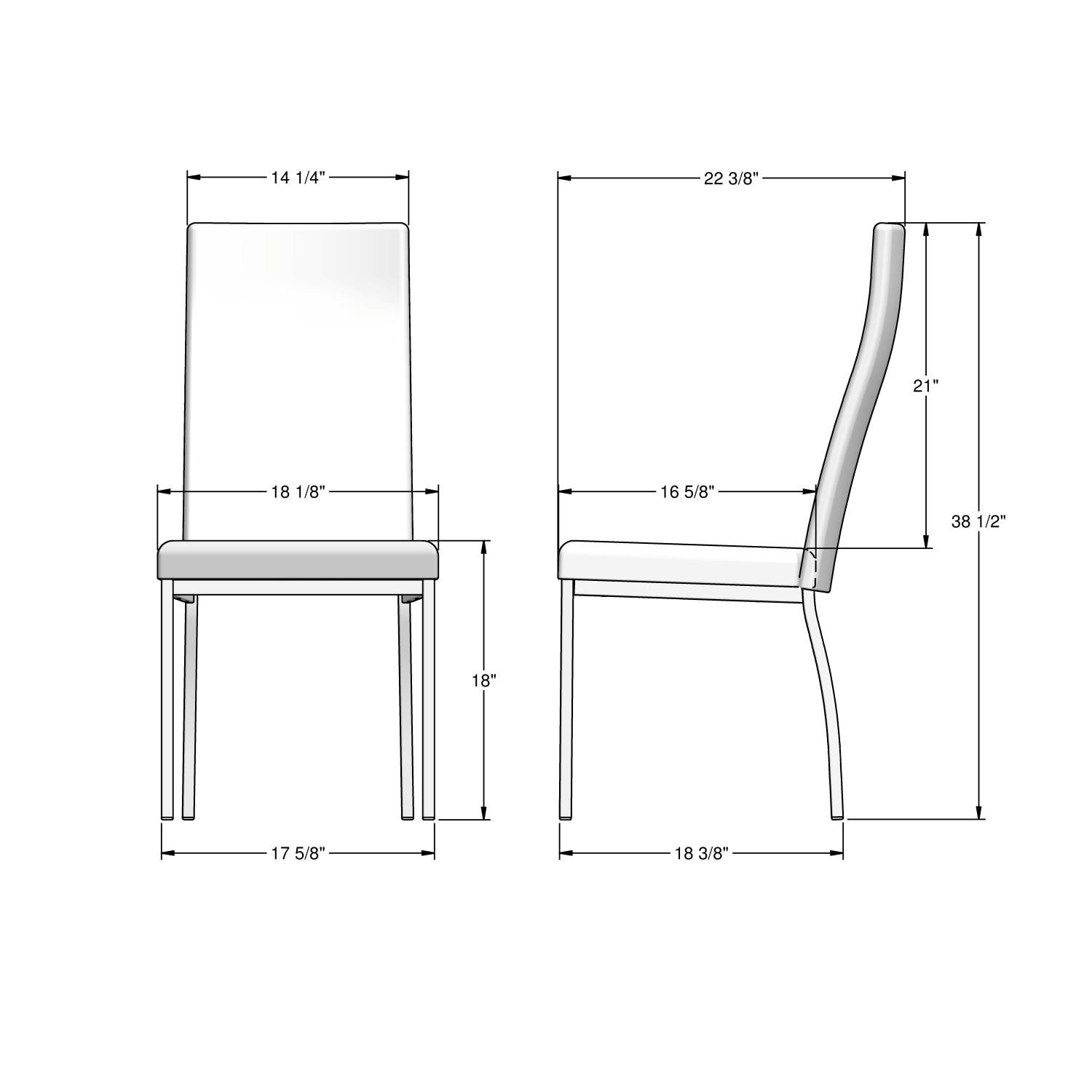 Curve Dining Chair Metallo Sleet