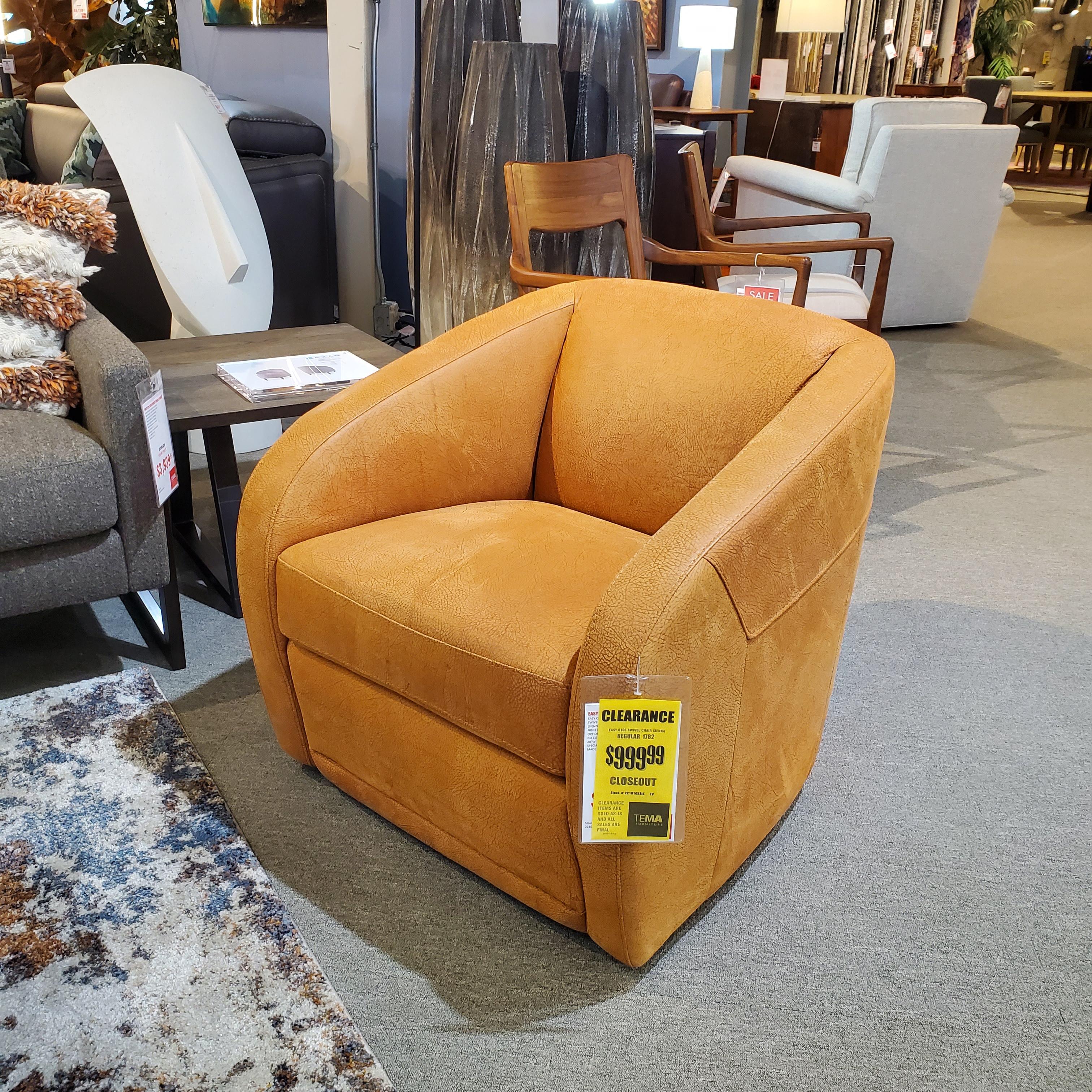 Easy Swivel Chair Angled Front View in Showroom