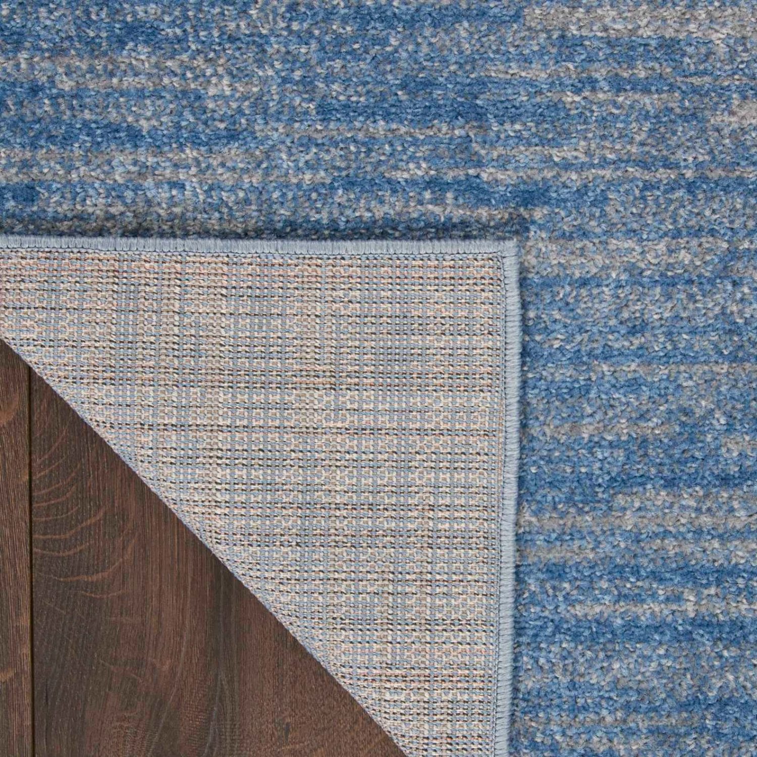 Essentials Rug Blue Grey 8 x 10 Close Up of Backing Corner