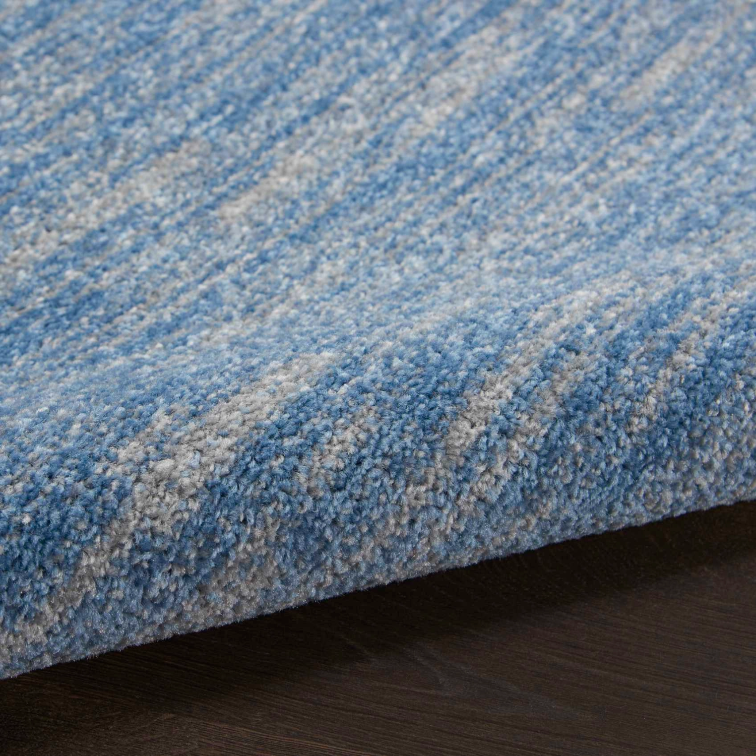 Essentials Rug Blue Grey 8 x 10 Close Up of Rug Rolled