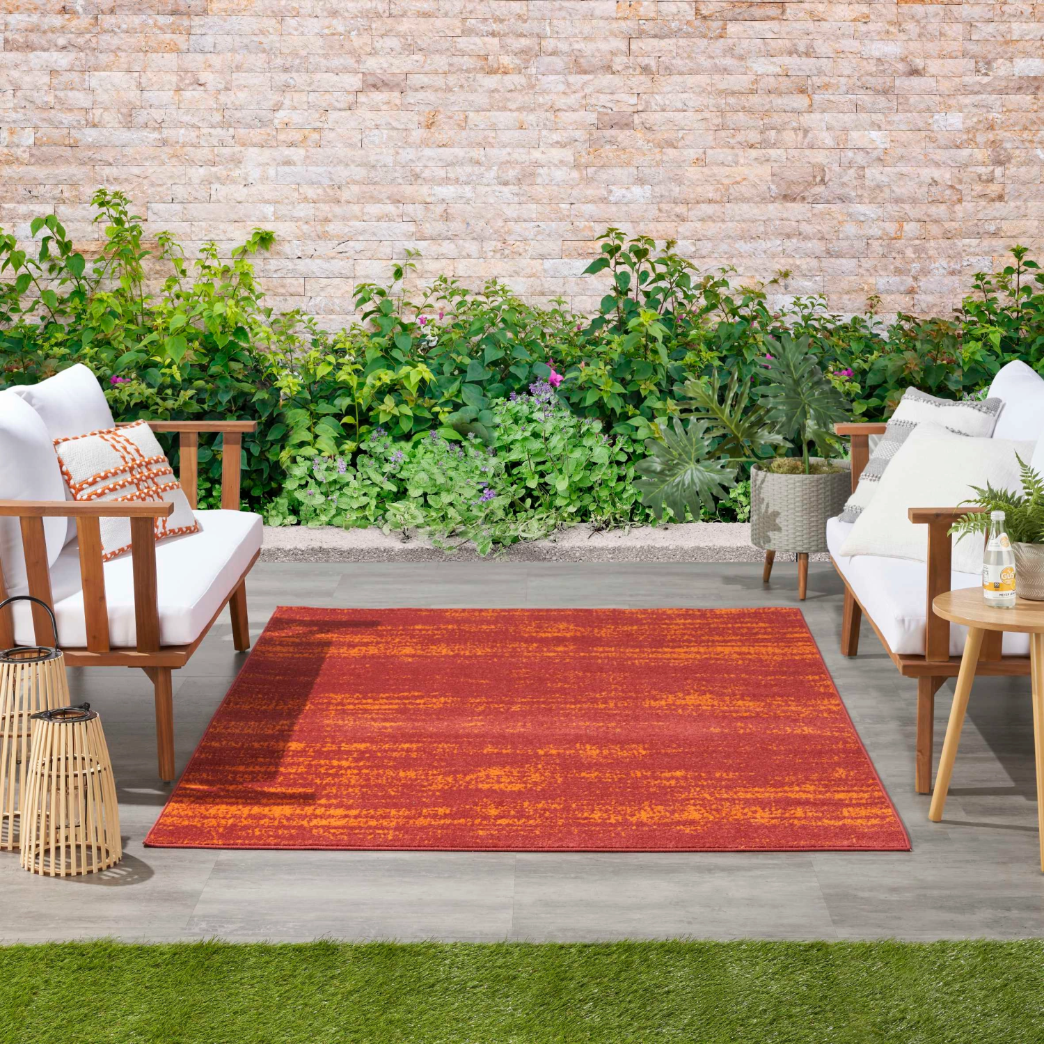 Essentials Rug Red 6 x 9 Lifestyle Image Outside