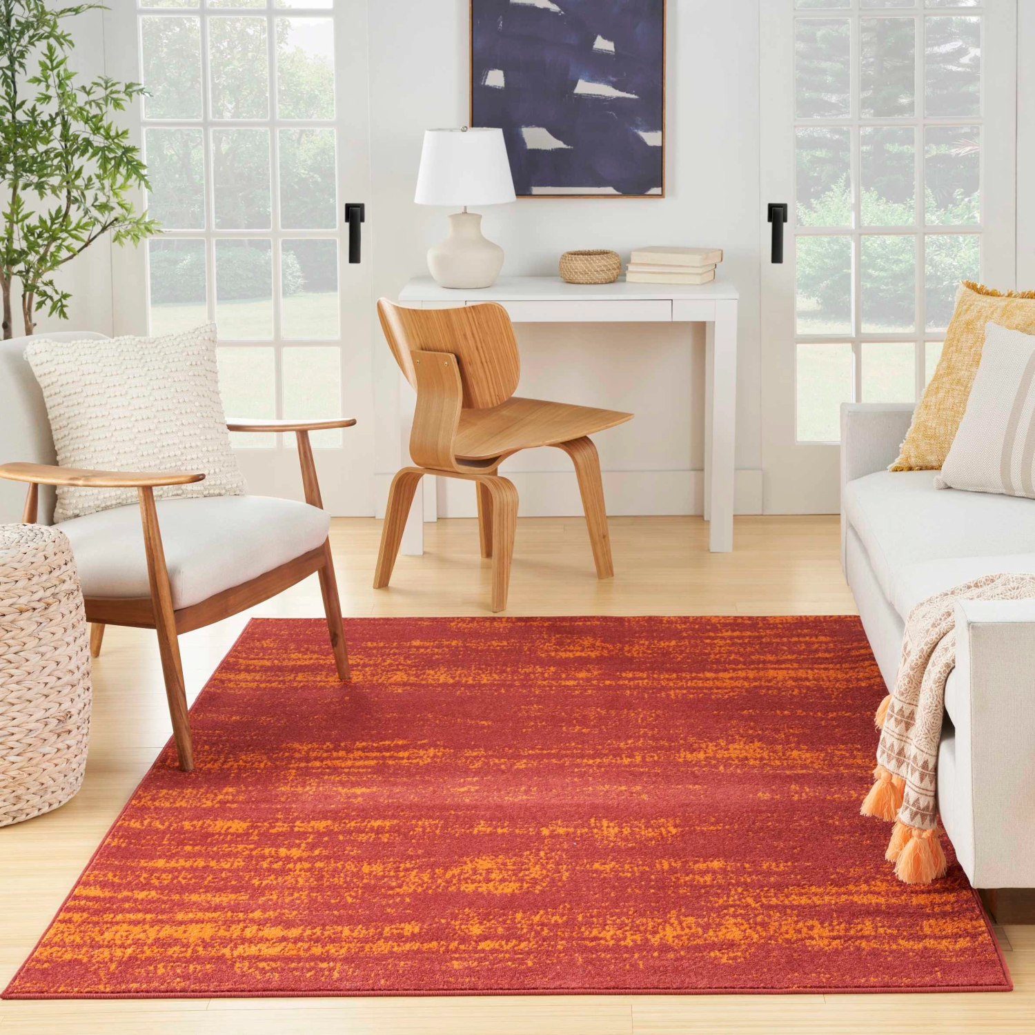 Essentials Rug Red 6 x 9 Lifestyle Image