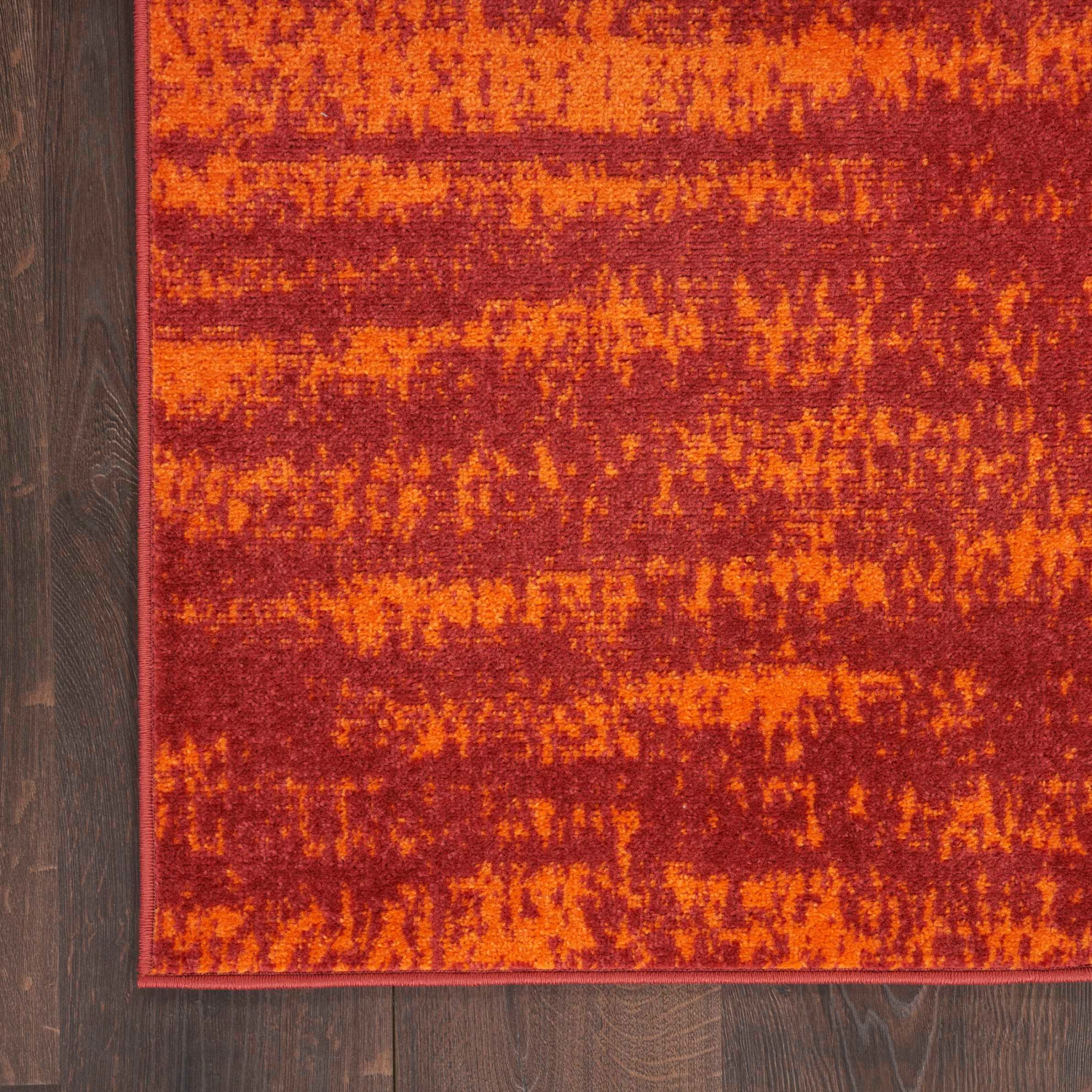 Essentials Rug Red 6 x 9 Close Up of Rug Corner & Edges