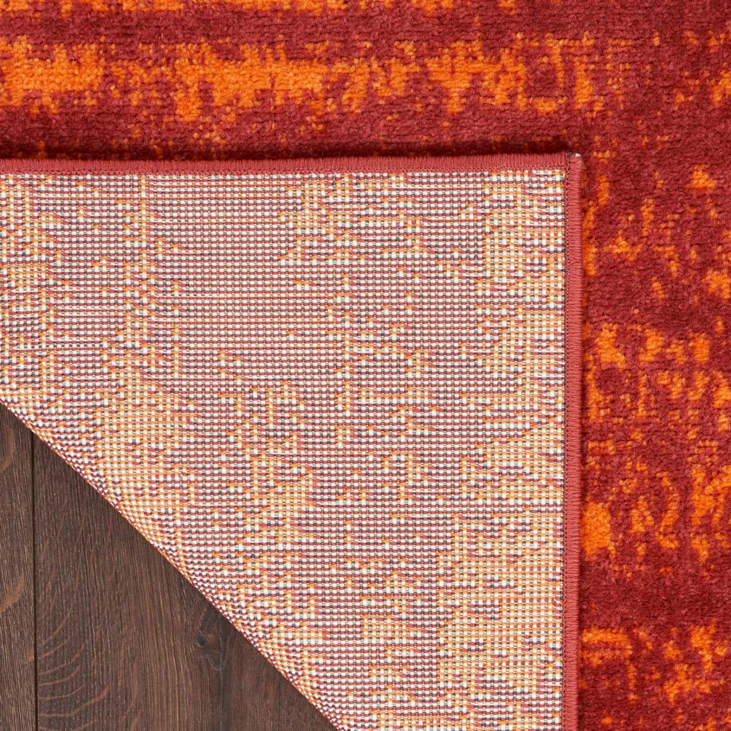 Essentials Rug Red 6 x 9 Close Up of Backing Corner