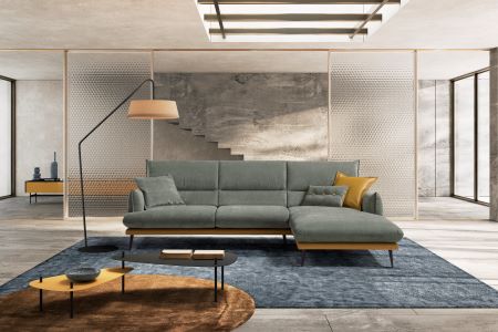 Funny Right-hand Facing chaise in Poodle Java