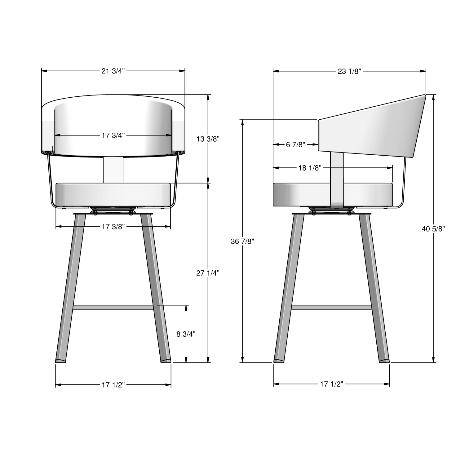Grissom Counter Stool Magnetite Silverpoint