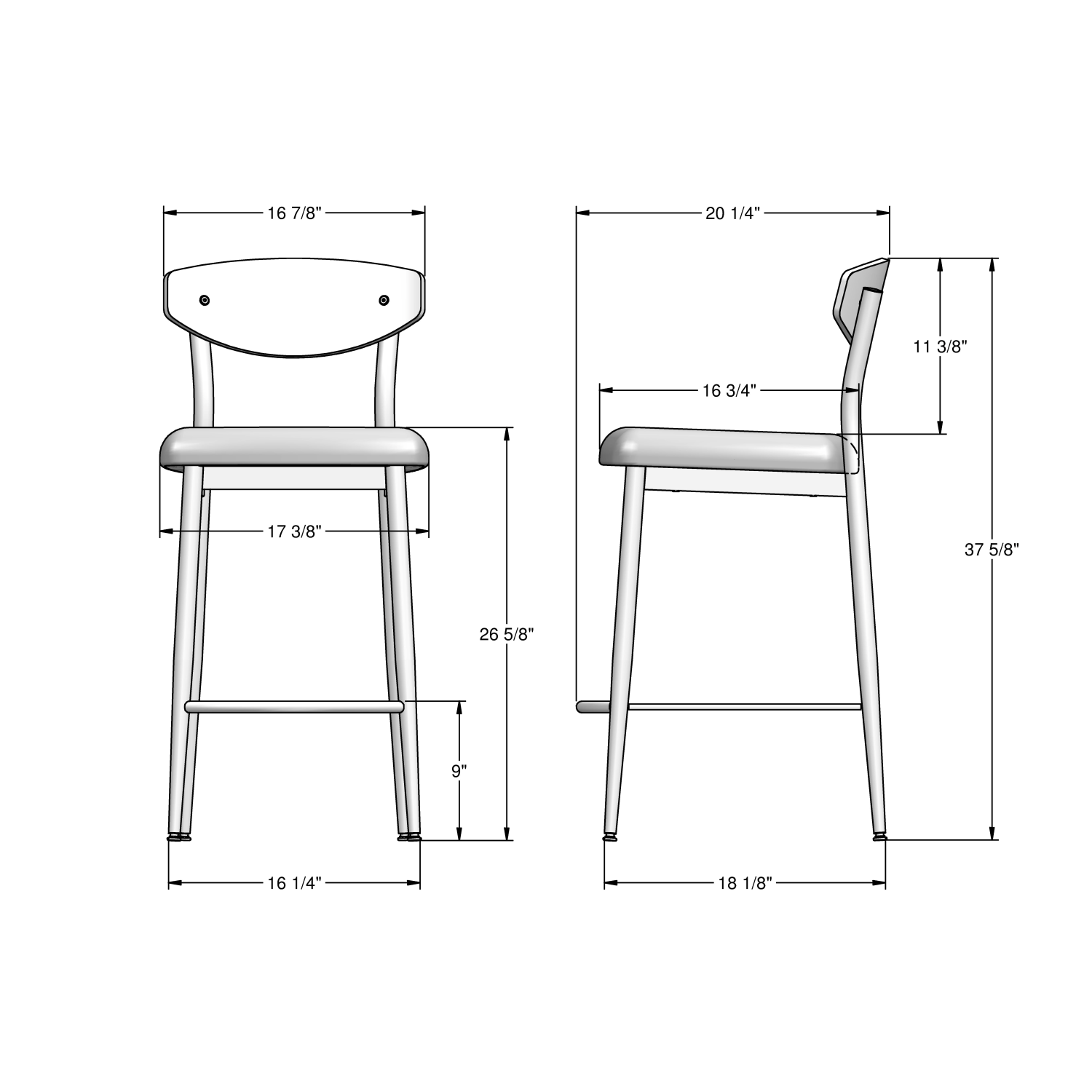 Hint Counter Stool Magnetite Tahoe Porter
