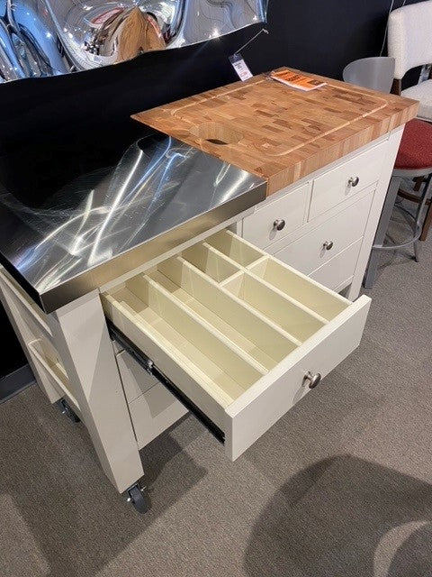 Gourmet multi-function Kitchen Island in Canvas White