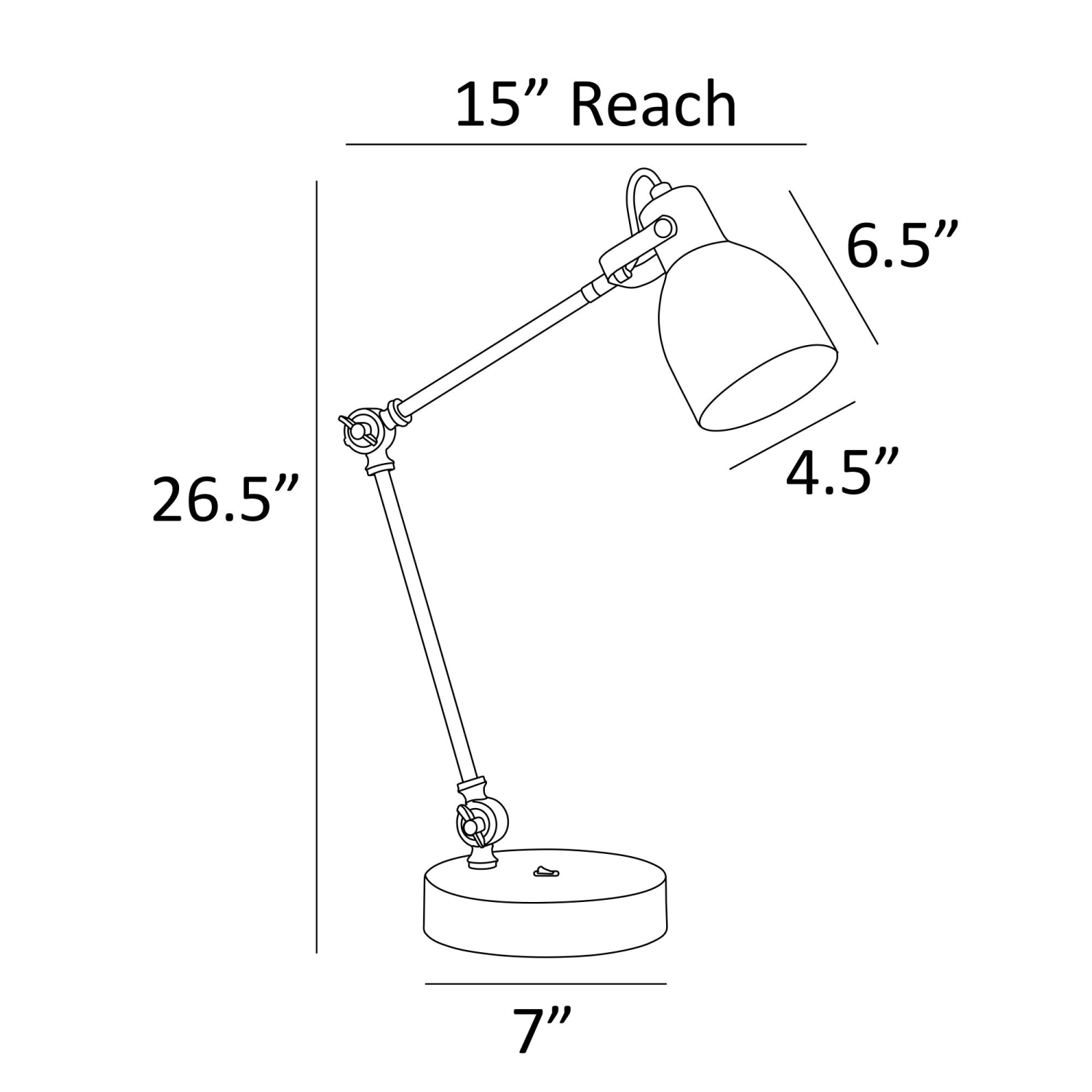 Kalle Desk Lamp Measurements