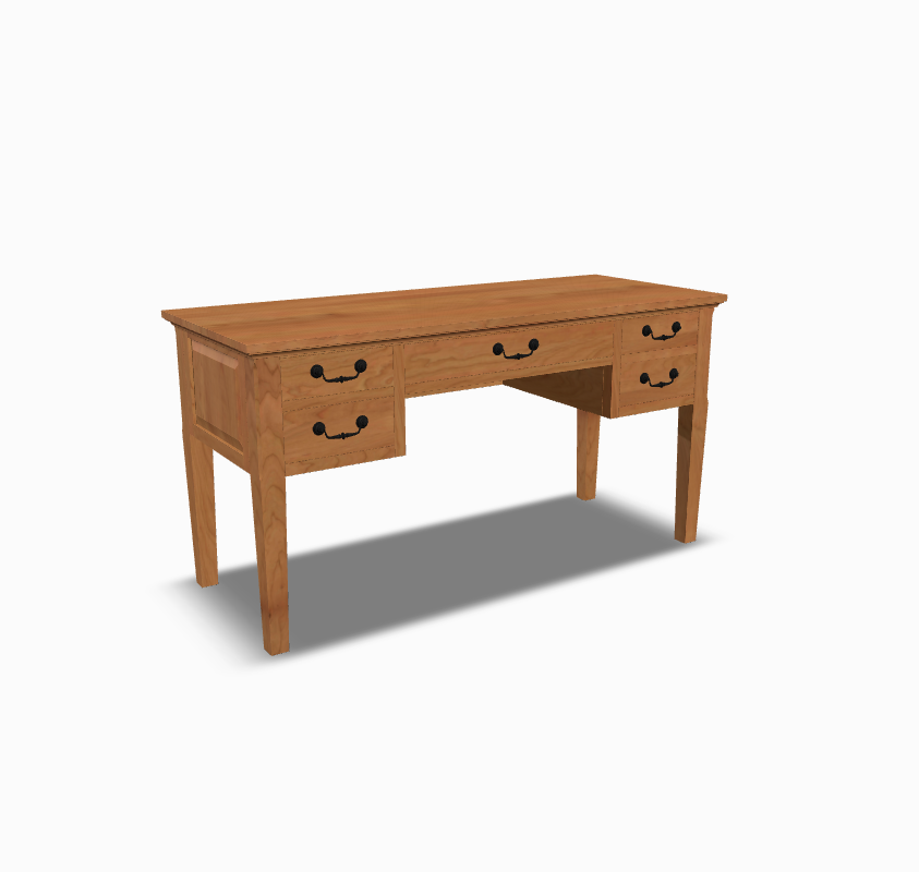 Long Meadow Writing Desk in Rustic Cherry Wood