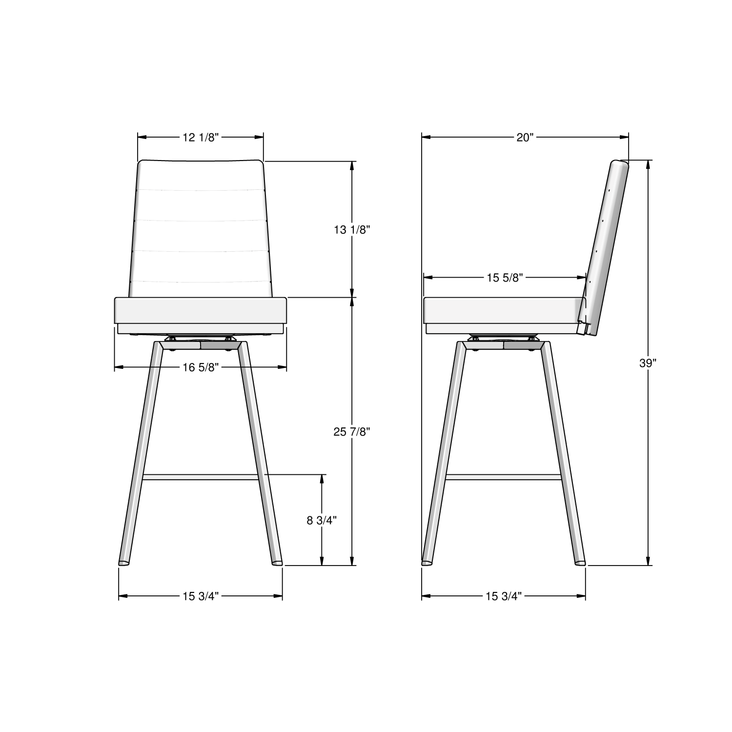 Luna Counter Stool Titanium Sleet
