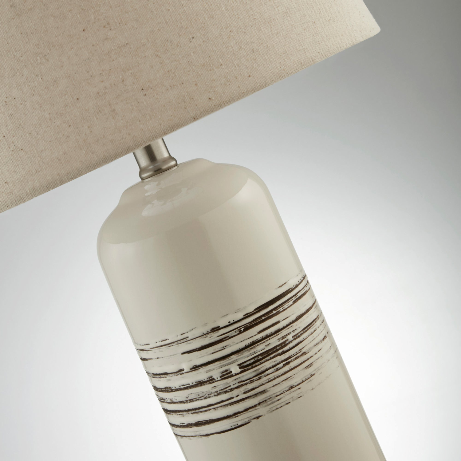 Noelle Table Lamp Close Up of Two Tone Ceramic Base Details