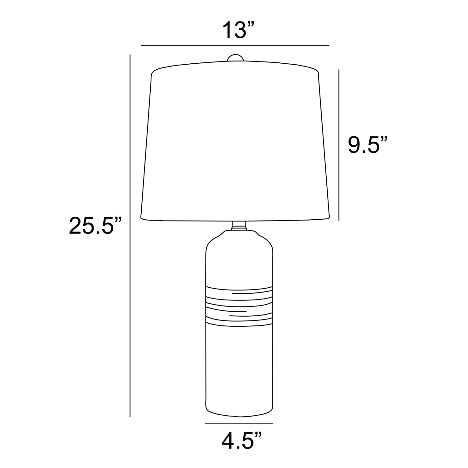 Noelle Table Lamp Measurements