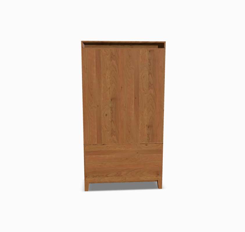 Oxford Bookcase with Lock in Rustic Cherry Wood