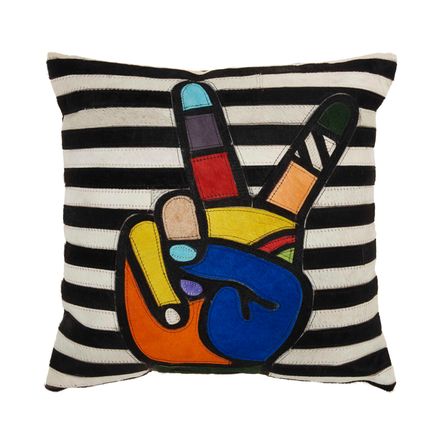Peace Leather Accent Pillow Multi Image