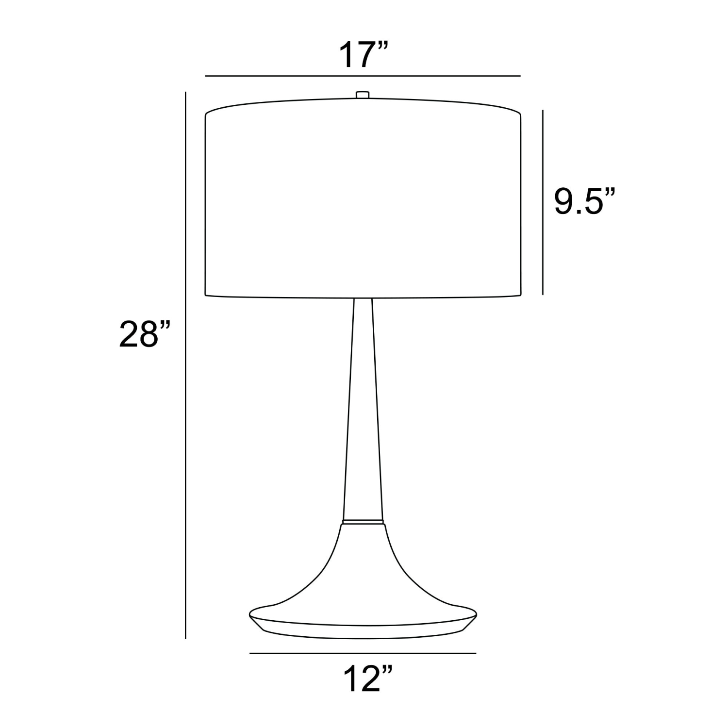 Portillo Table Lamp Measurements