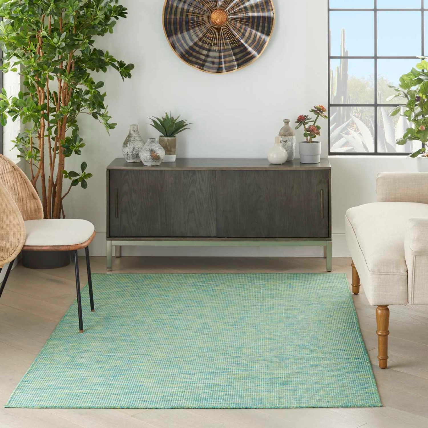 Positano Rug Blue Green 6 x 9 Lifestyle Image