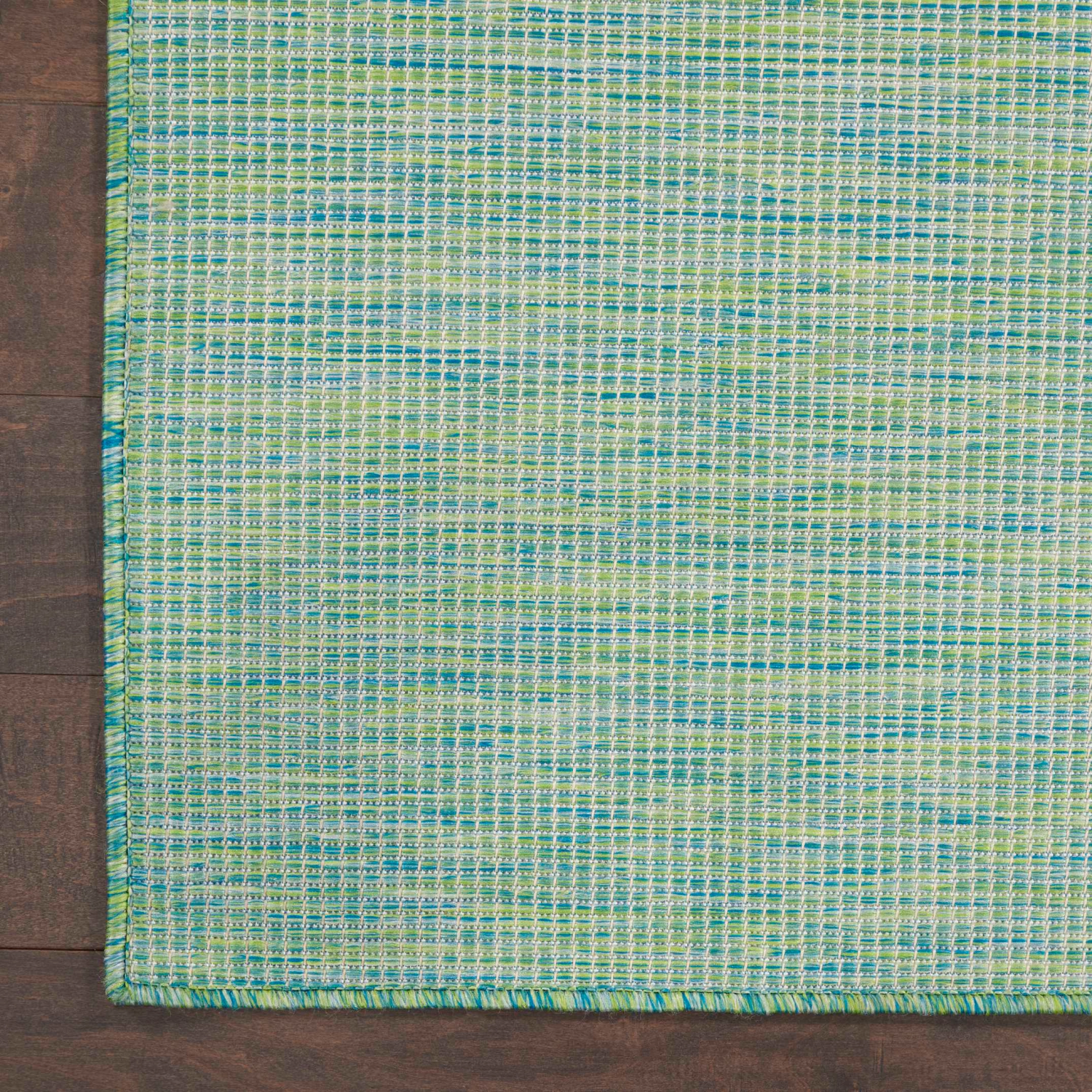 Positano Rug Blue Green Close Up of Corner