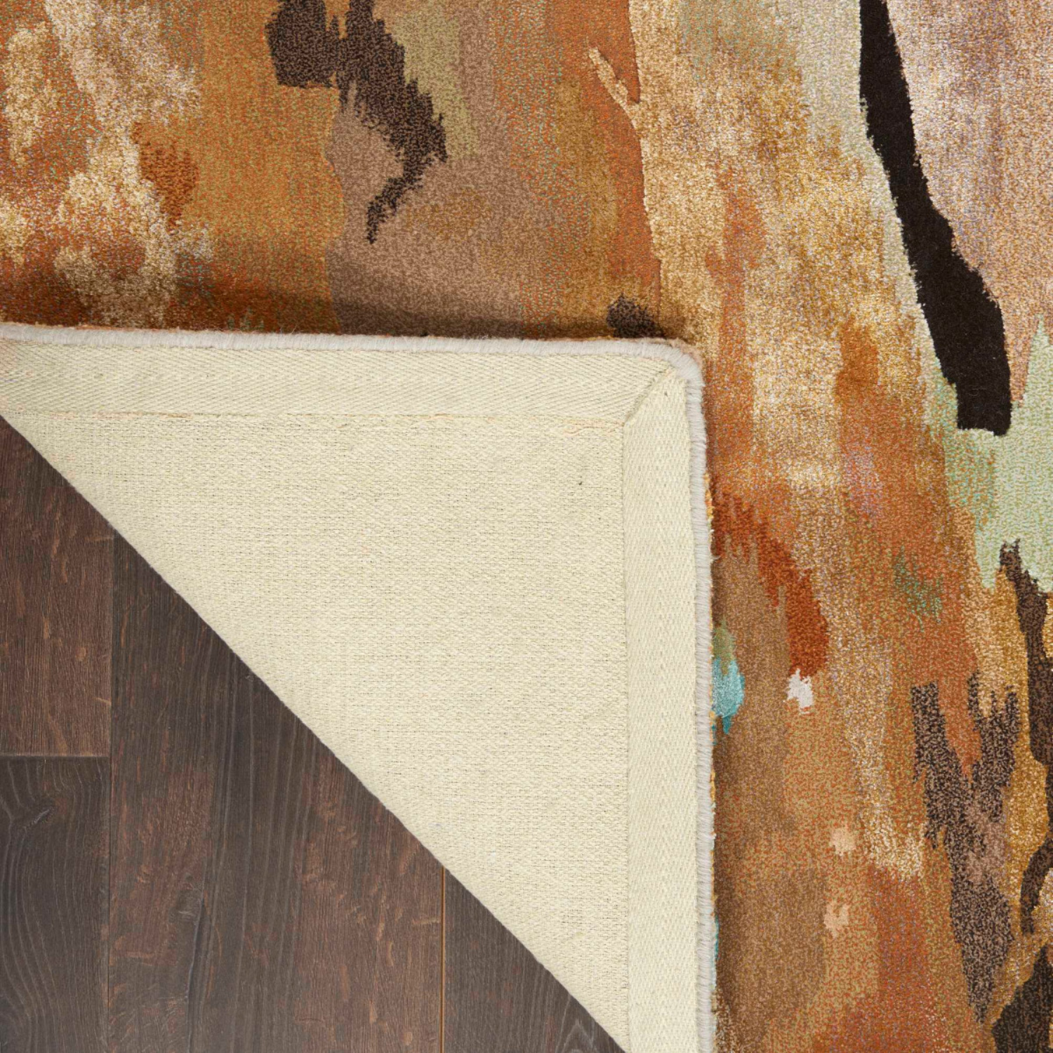 Prism Rug Multi Close Up of Backing Corner