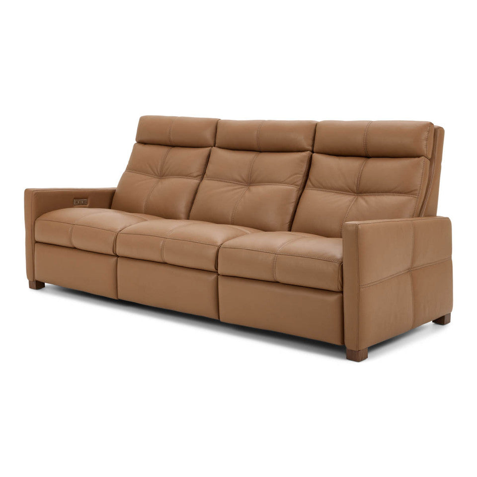 Rainer 3-seater Power Sofa in Leather Titan Spice