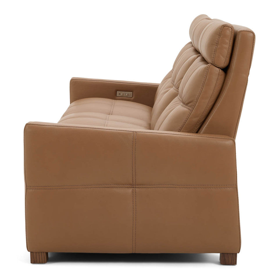Rainer 3-seater Power Sofa in Leather Titan Spice