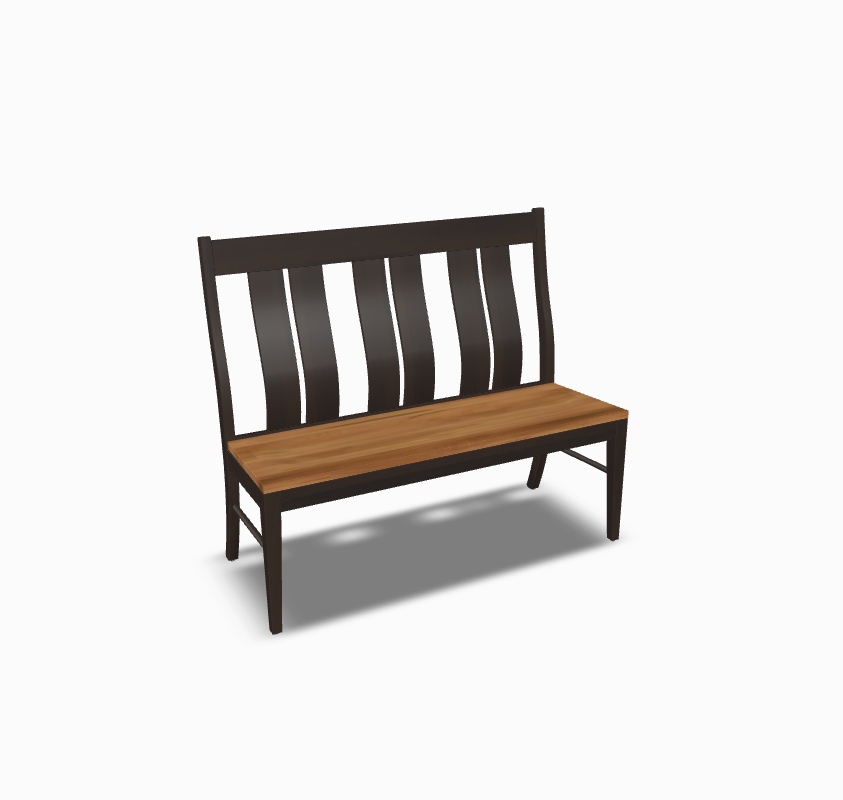 Stella 2 Toned 48" Bench in Natural & Mocha Finish