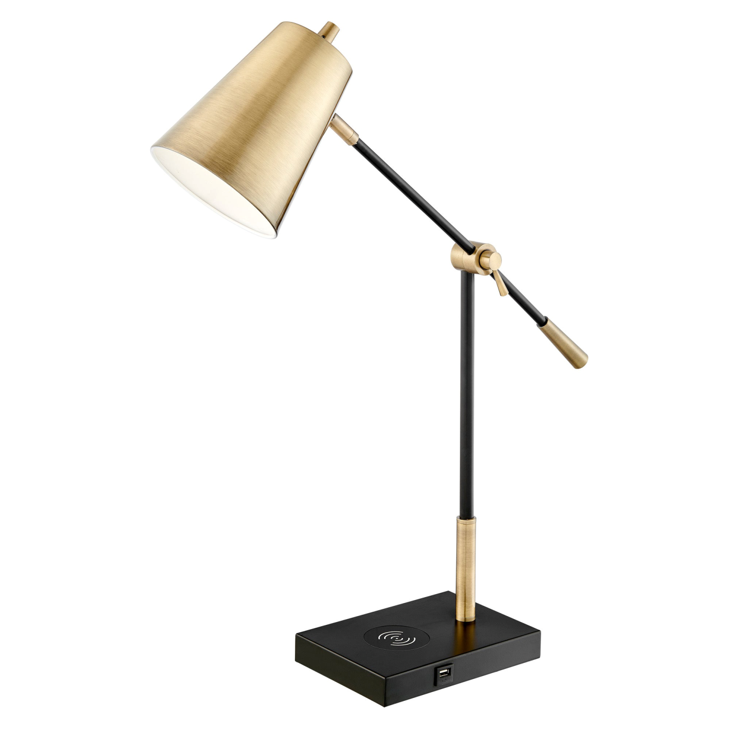 Salma Desk Lamp Color Option Black with Gold Finish Accents