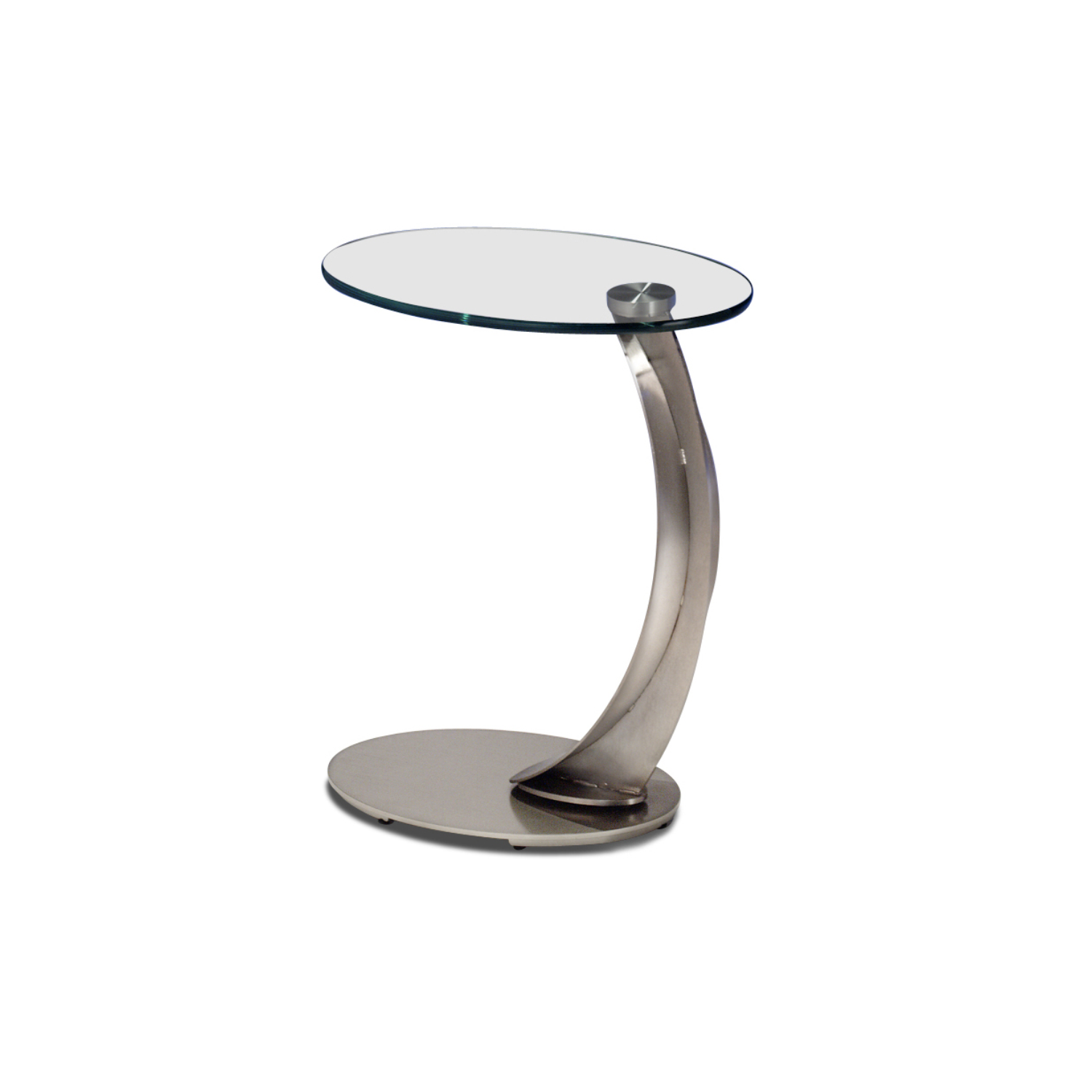 Scoop End Table Image with White Background Back View