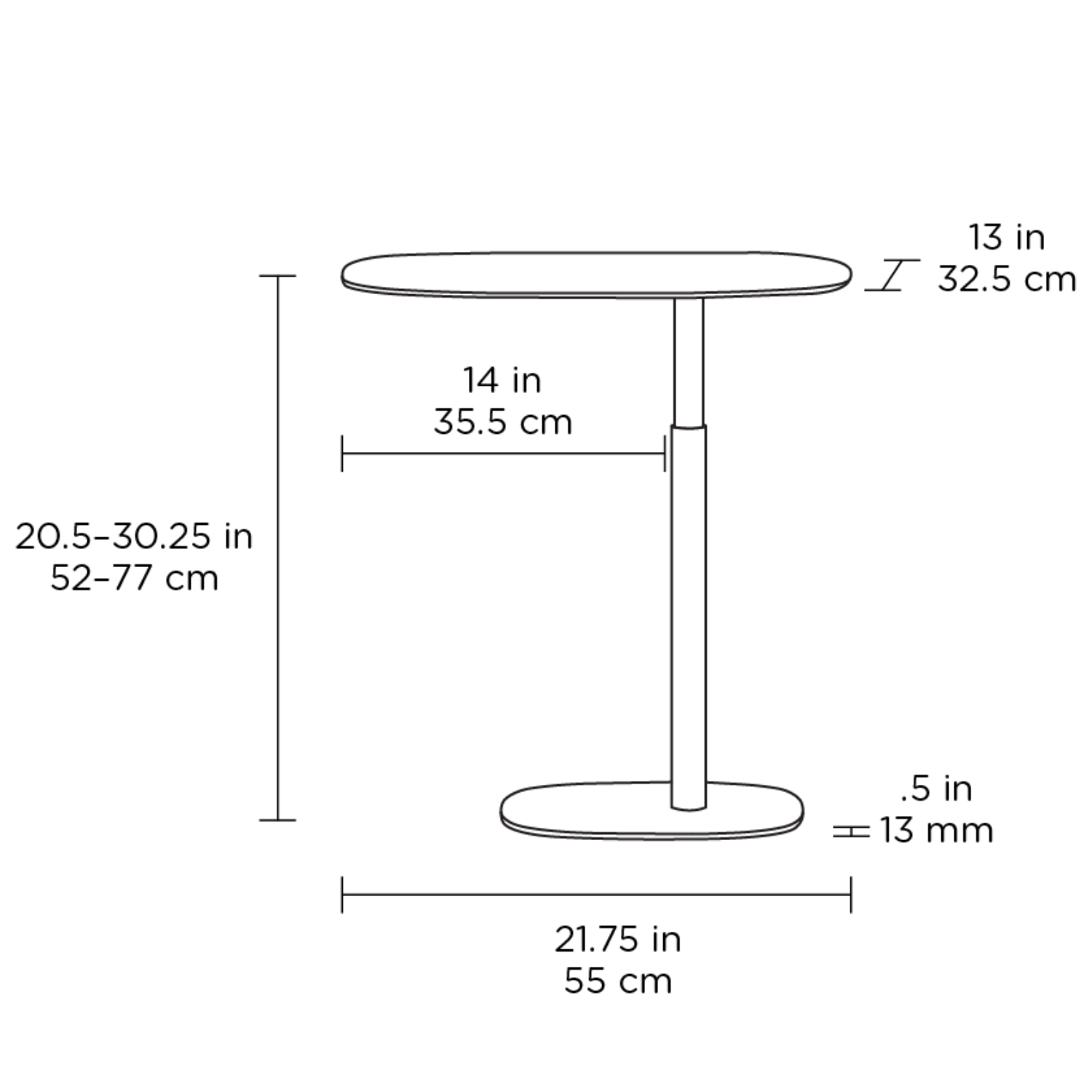 Serif Lift Side Table