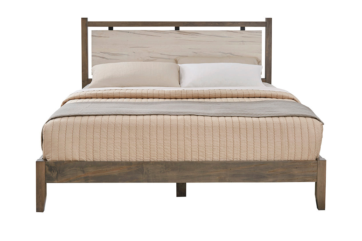 Tappan King Bed with Drawers in Natural & Mocha
