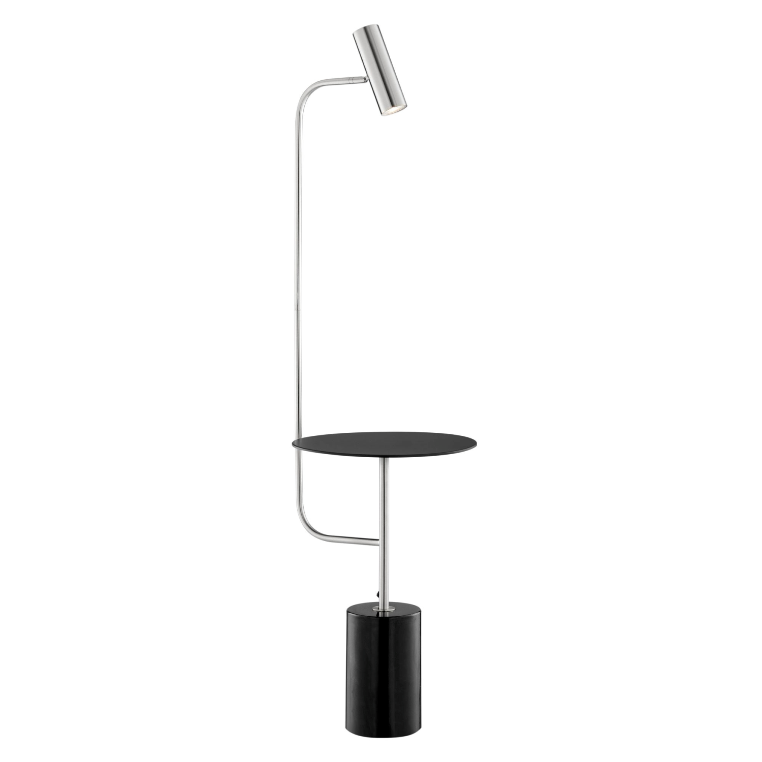 Tatum Floor Lamp Color Option Silver with Black Accents