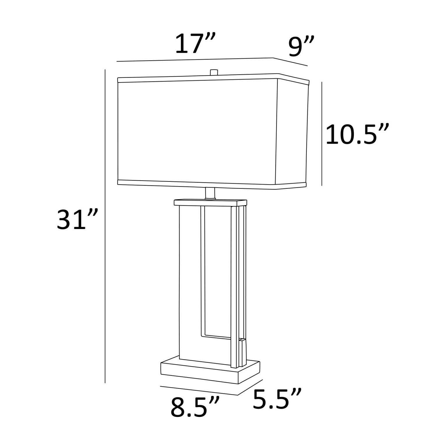 Theoris Table Lamp Measurements