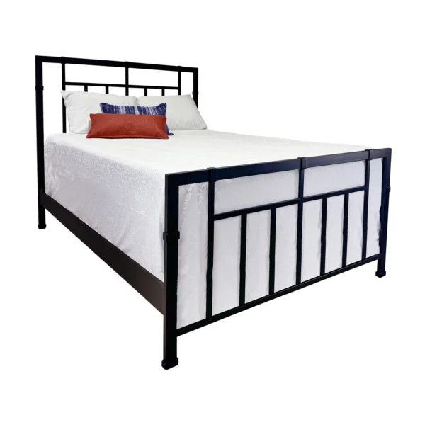 Travis Queen Bed Frame In Black Suede