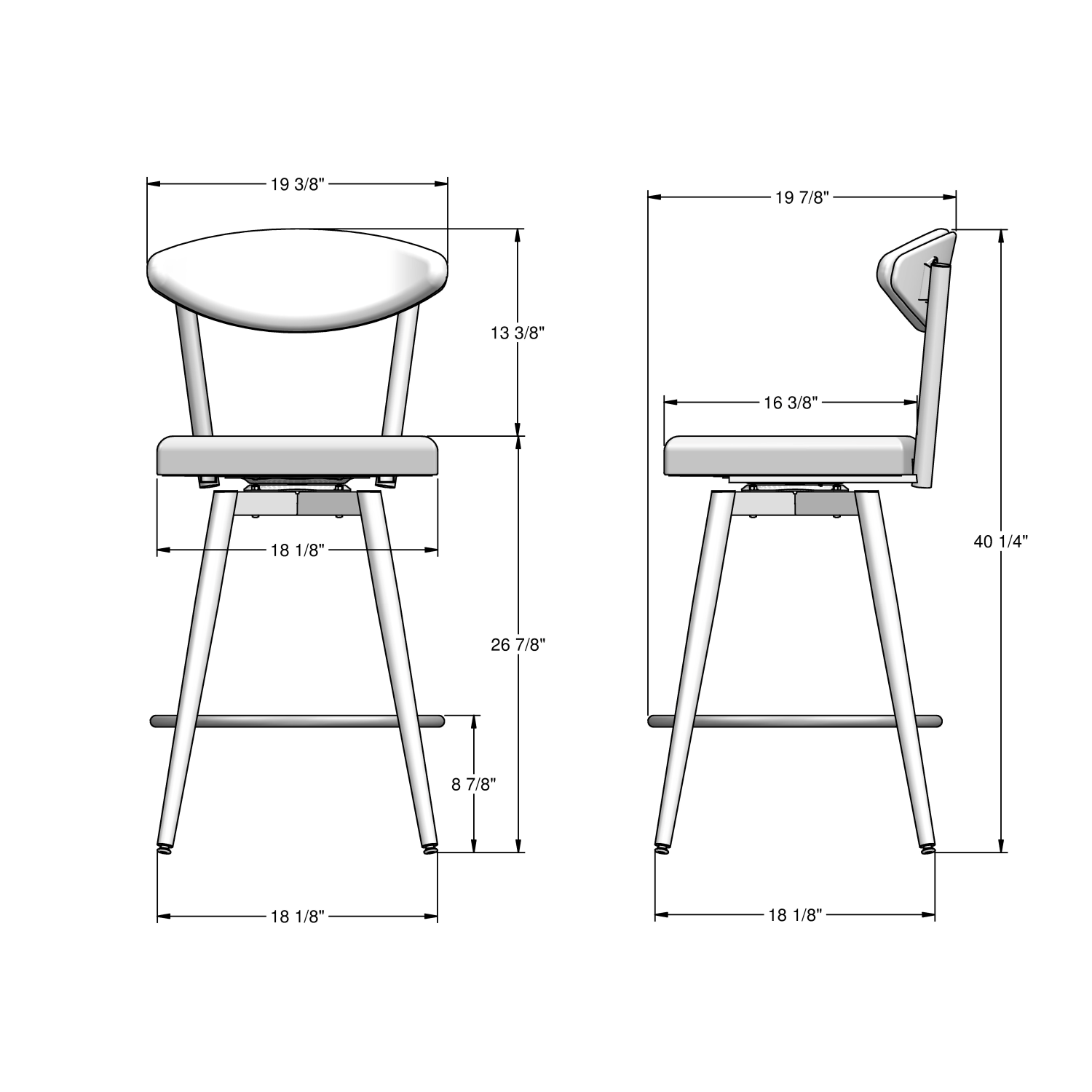 Wilbur Counter Stool Titanium Sleet