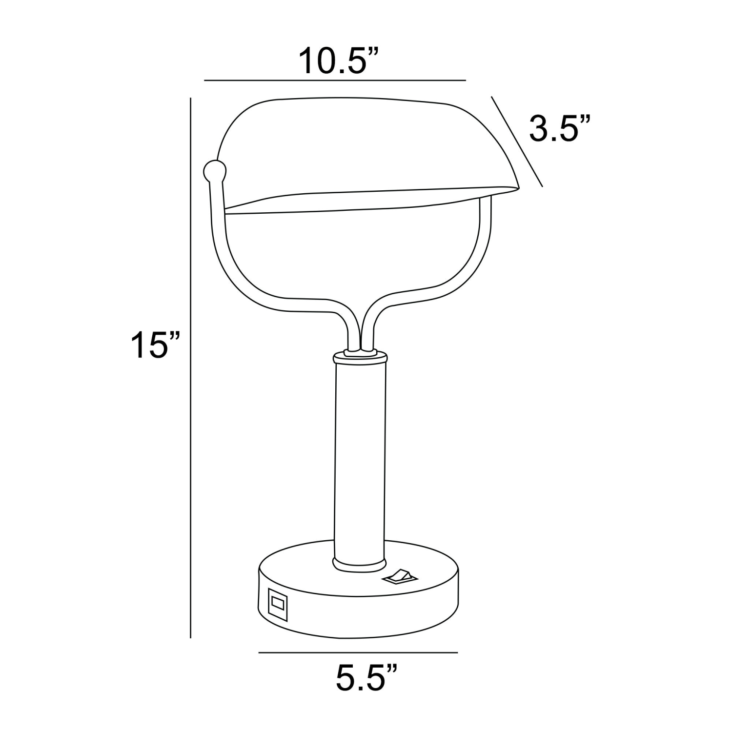 Yanni Desk Lamp Measurements