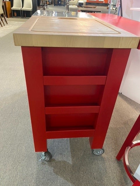 Gourmet multi-function Kitchen Island in Tomato Red